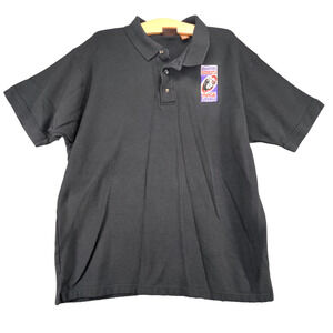 Harriton Men's Polo Shirt Black XL Circle City Classic Coke Short Sleeve Cotton